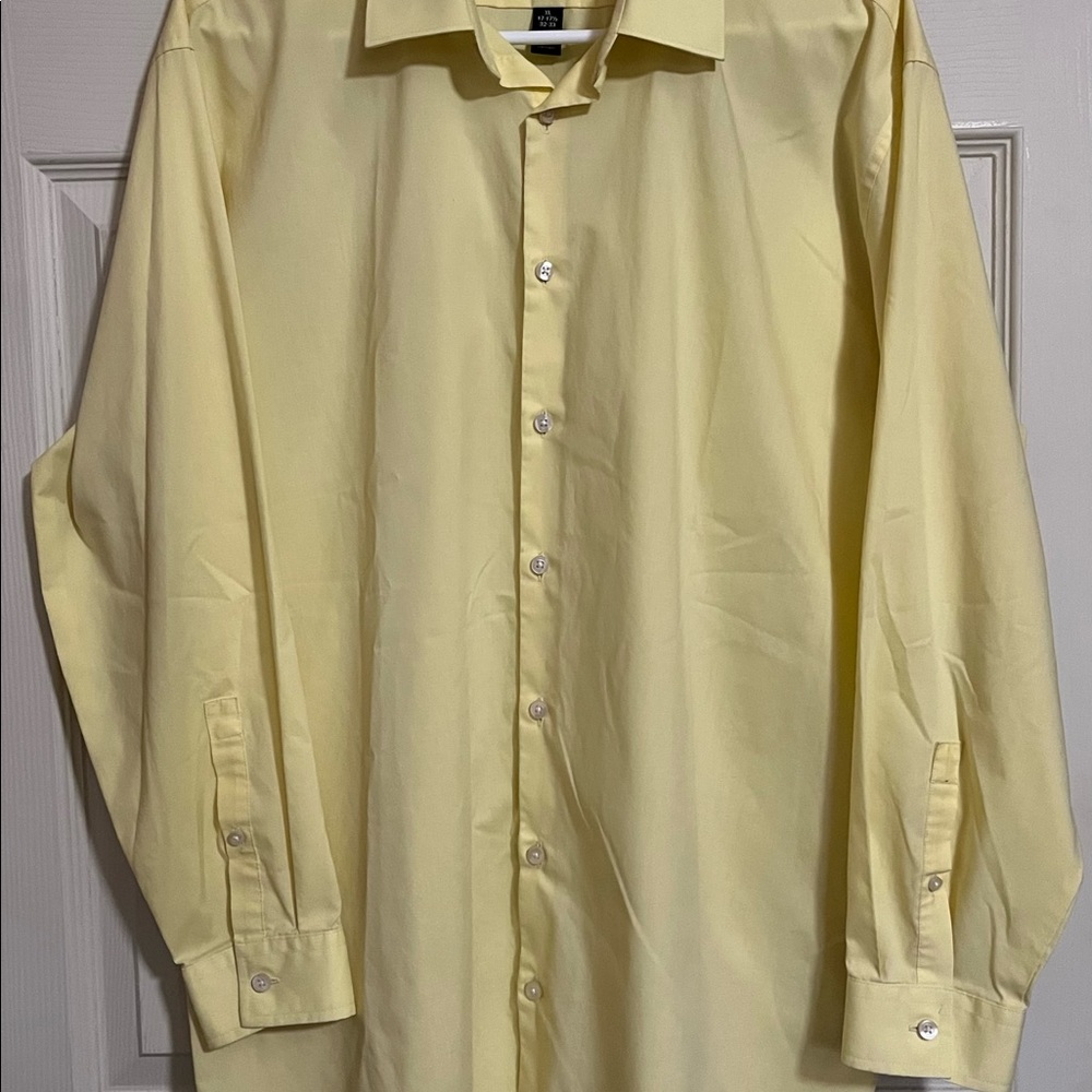 Men’s J Ferrar yellow slim fit long sleeve shirt